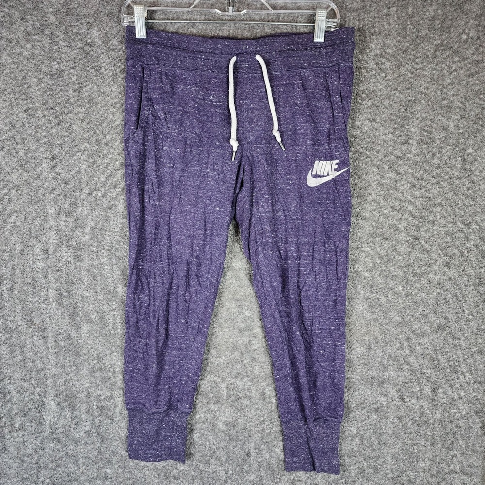 Nike Joggers Womens S Gym Vintage Purple Heathered Capri Training 813875-525 EUC